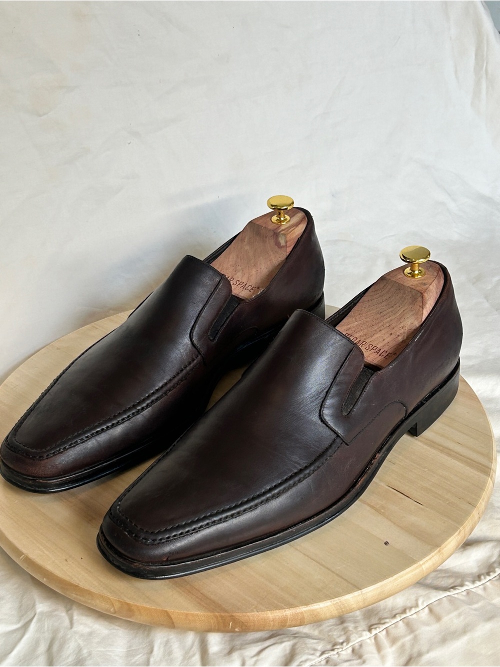 Bruno Magli Raging Brown Leather Slip-On Square Toe Dress Loafer 12